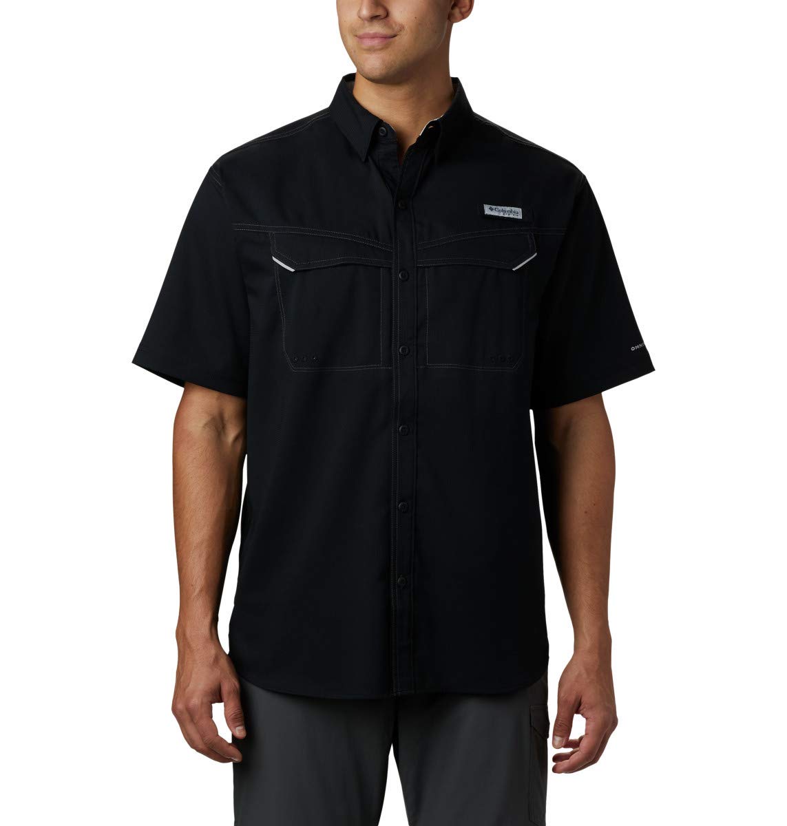 Columbia Men's Low Drag Offshore Short Sleeve Shirt, UPF 40 Protection, Moisture Wicking Fabric, Black, XX-Large