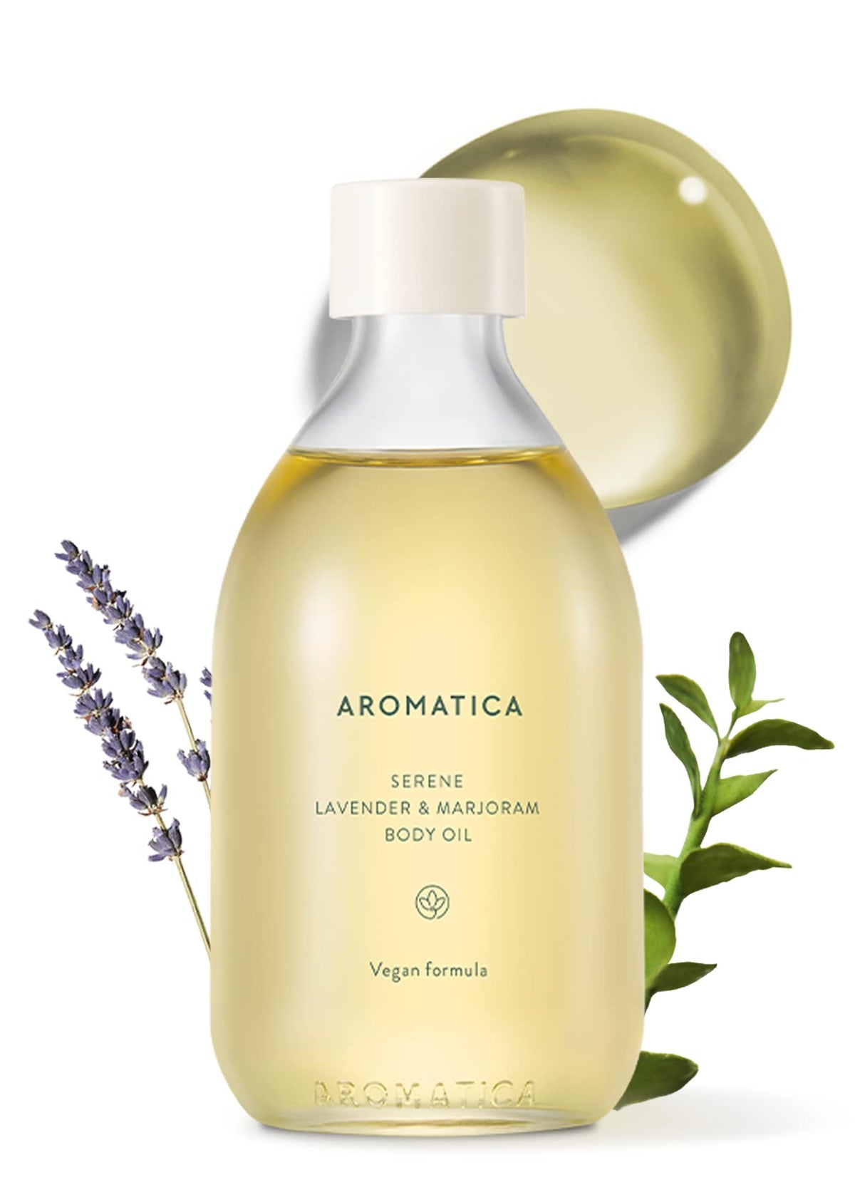 AROMATICA Serene Body Oil Lavender & Marjoram - 100ML / 3.38 fl. oz - Aromatherapy Massage Oil | Scented Body Oil After Shower For Women