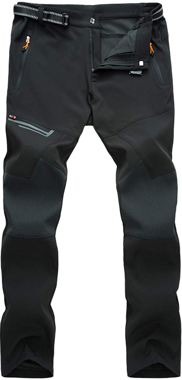 TACVASEN Outdoor Trousers for Men Hiking Sports Trousers Leisure Walking Climbing Casual Quick Dry Trousers Black Multi Pockets, 34, Black