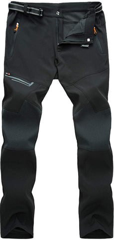 TACVASEN Outdoor Trousers for Men Hiking Sports Trousers Leisure Walking Climbing Casual Quick Dry Trousers Black Multi Pockets, 34, Black