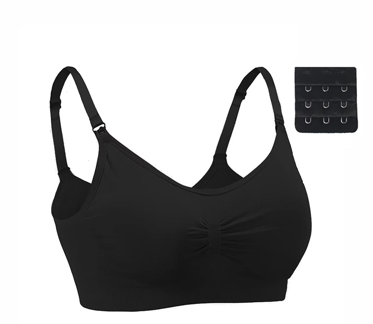 Dreamburn Maternity Nursing Bra Wireless Seamless Comfortable Breastfeeding Bras 4 Rows Adjust Hook with Removable Spill Prevention Pads Add Extenders