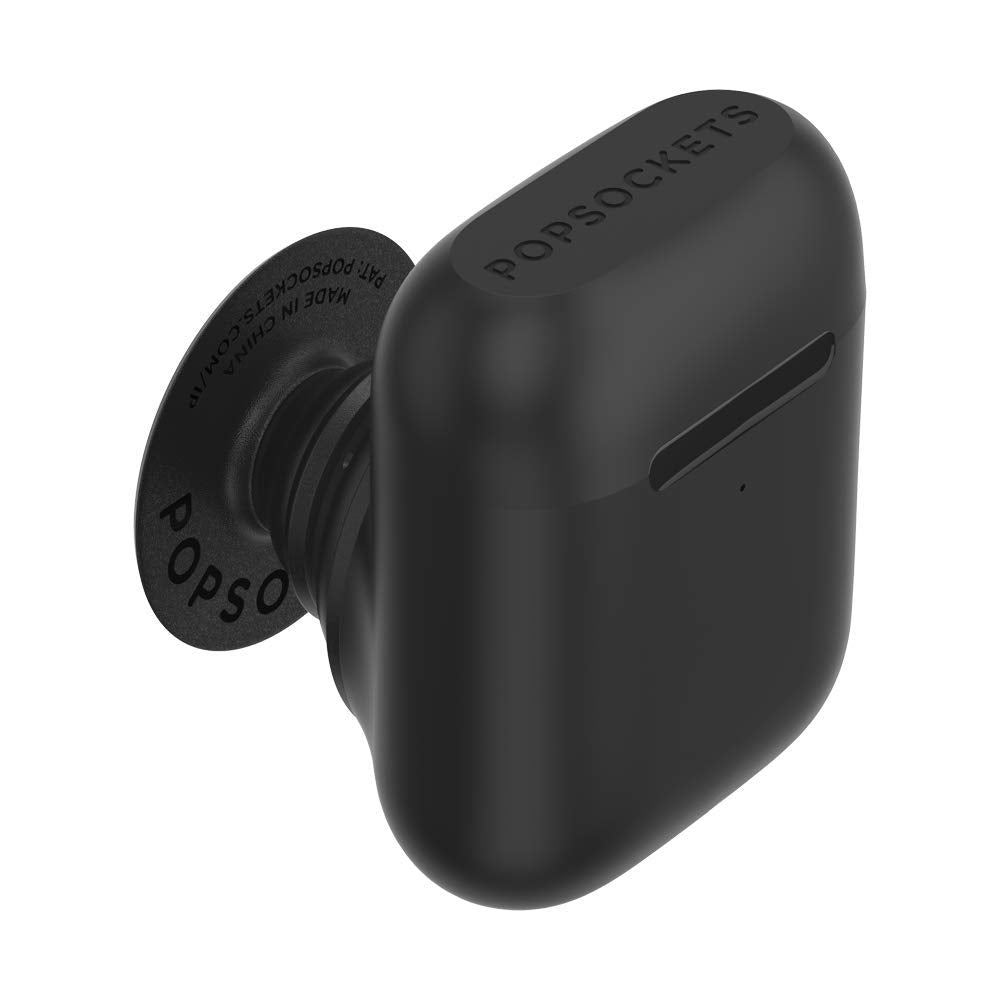 PopSockets PopGrip Airpods Holder: Compatible with Apple Airpods (Airpods not Included) - Swappable Grip and Stand for Smartphones and Tablets - Black