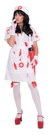 Folat 23732 Adult Zombie Nurse Costume S-M, White