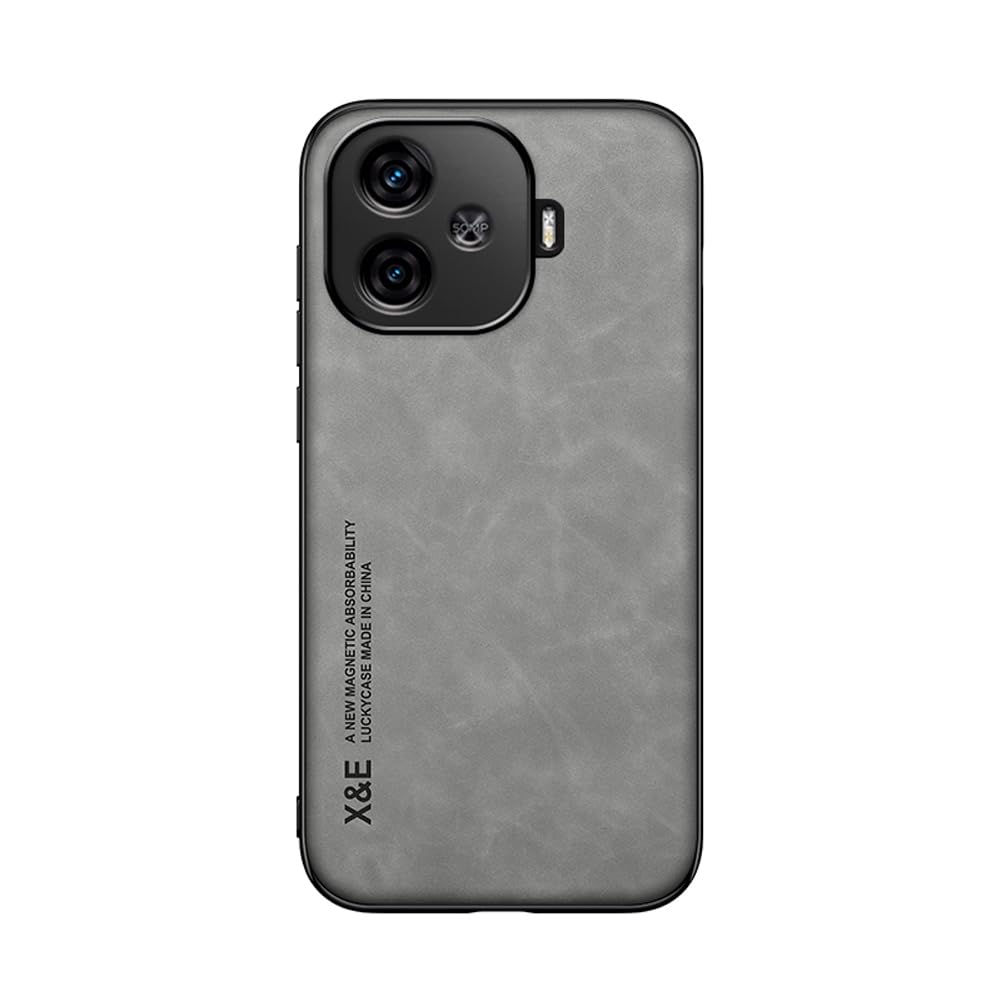 Kepuch Silklike Case Compatible for Vivo IQOO Z9 China/IQOO Z9 Turbo - Magnetic Holder Built-in Metal Plate Cover Bumper - Gray
