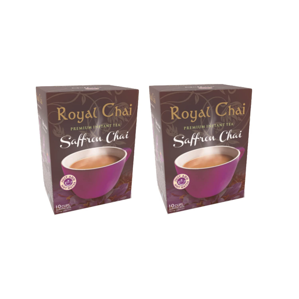 Royal Chai Saffron Unsweetened 180g (Pack of 2) - Premium Instant Tea - Saffron Tea - Natural - Instant Saffron Indian Tea
