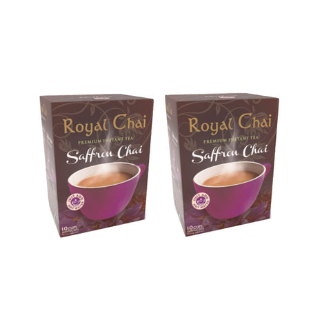 Royal Chai Saffron Unsweetened 180g (Pack of 2) - Premium Instant Tea - Saffron Tea - Natural - Instant Saffron Indian Tea