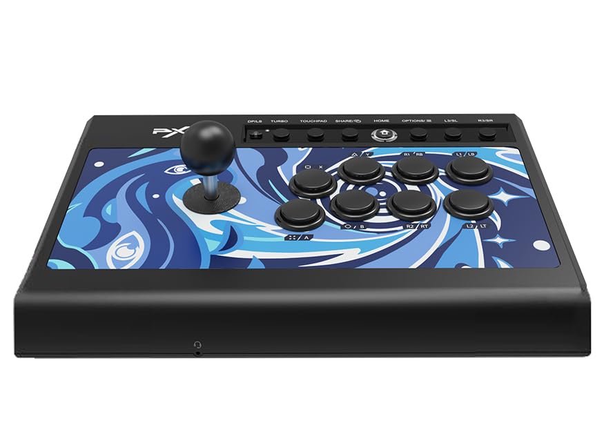 PXN-008 Fight Stick Joystick Arcade Fight Stick with TURBO Macro Functions Plug and play Arcade Fighting For PC, PS3, PS4, Xbox One Xbox Series X/S Android TV Box, N-Switch (PXN-008-Blue)