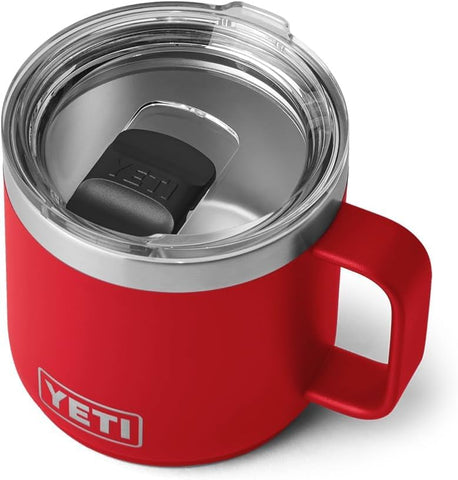 YETI Rambler Mug, Vacuum Insulated Stainless Steel Stackable Mug with Magslider Lid, Rescue Red, 14 oz (414 ml)