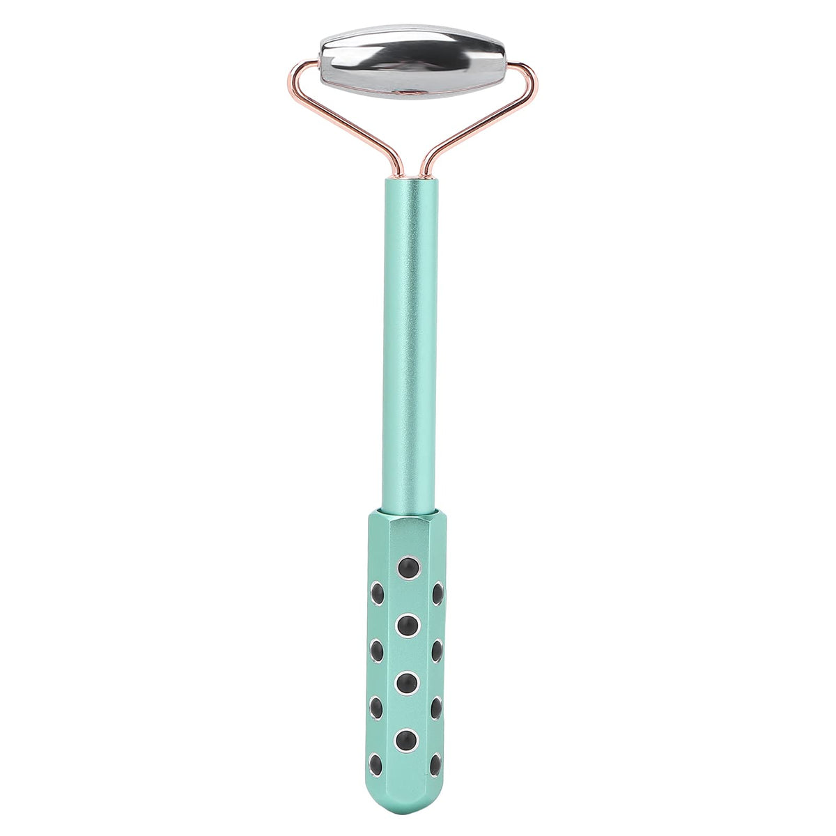 FILFEEL Face Beauty Roller Massager, Gua Sha Massage Tool with Germanium Granule and Terahertz Stone Design for Face Wrinkles Reduce, Dark Circles Removel(Green)
