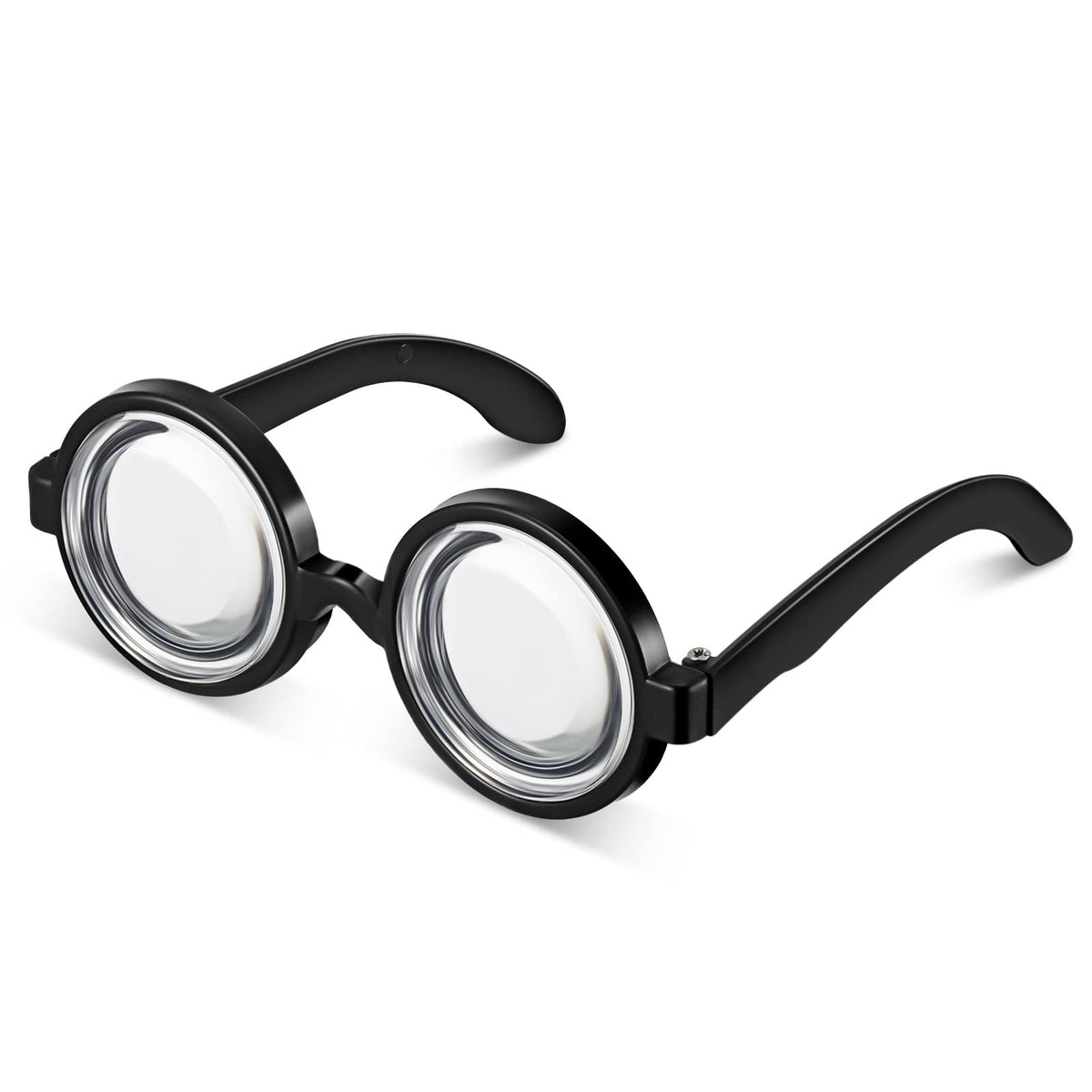 BBTO Nerd Glasses with Clear Lenses Retro Wizard Glasses Thick Funny Glasses Fancy Dress Costume Eyewear for Adults (Classic Round)