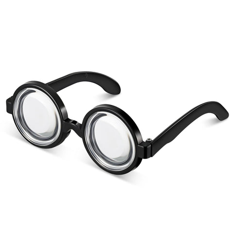 BBTO Nerd Glasses with Clear Lenses Retro Wizard Glasses Thick Funny Glasses Fancy Dress Costume Eyewear for Adults (Classic Round)