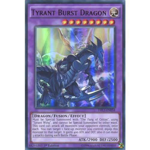 Deckboosters YuGiOh : DRL3-EN058 1st Ed Tyrant Burst Dragon Ultra Rare Card - ( Yu-Gi-Oh! Single Card)
