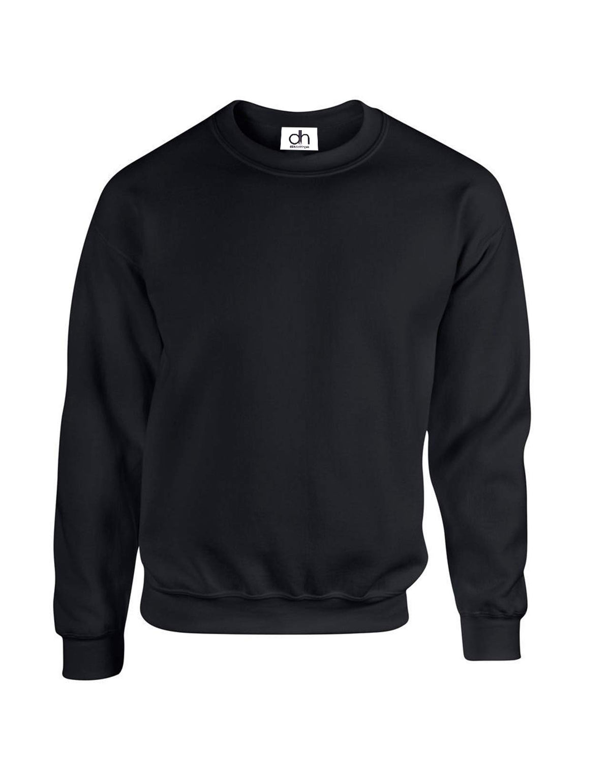 D&H CLOTHING UK Premium Sweatshirts Plain Workwear Casual Crewneck Jumper Sweater Sports Leisure Fleece Black