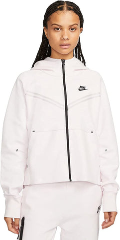 Nike Sportswear Tech Fleece Windrunner Full-zip Hoodie Womens-Size-XXL, Pearl Pink Blackâ€¦