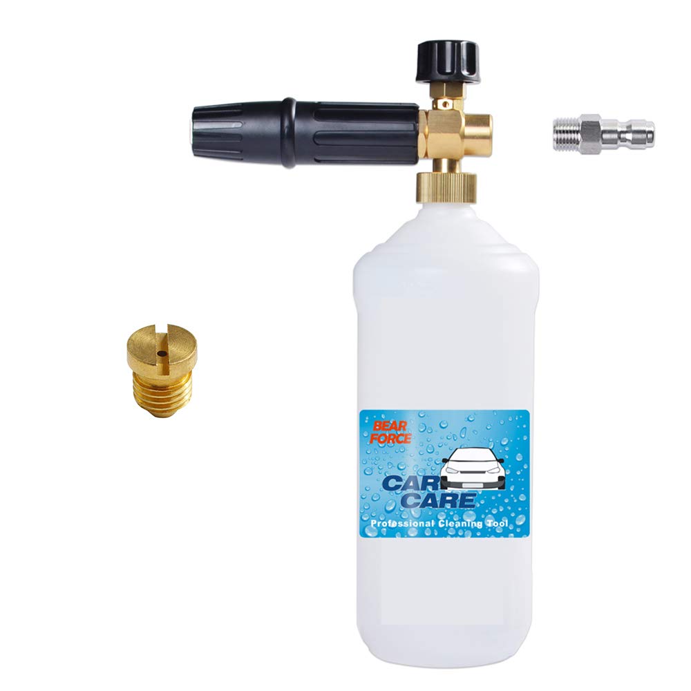 Pressure Washer Snow Foam Lance with 1/4” Quick Release Connector, Adjustable Foam Gun 1L Bottle, Jet Car Wash Foam Nozzle