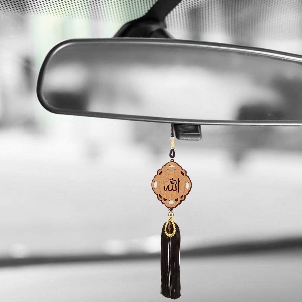 Muslim Pendant,Muslim Hanging Pendants,Muslim Car Decoration,Islamic Car Hanger,Small Quran for Car,Trim Muslim Car Hanging Ornaments Imitation Wood Islamic Hanging Pendants Car Decoration(140213)