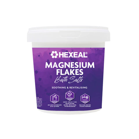 Hexeal Magnesium Flakes | 1kg Bucket | 100% Pure | Bath Soak | Magnesium Chloride