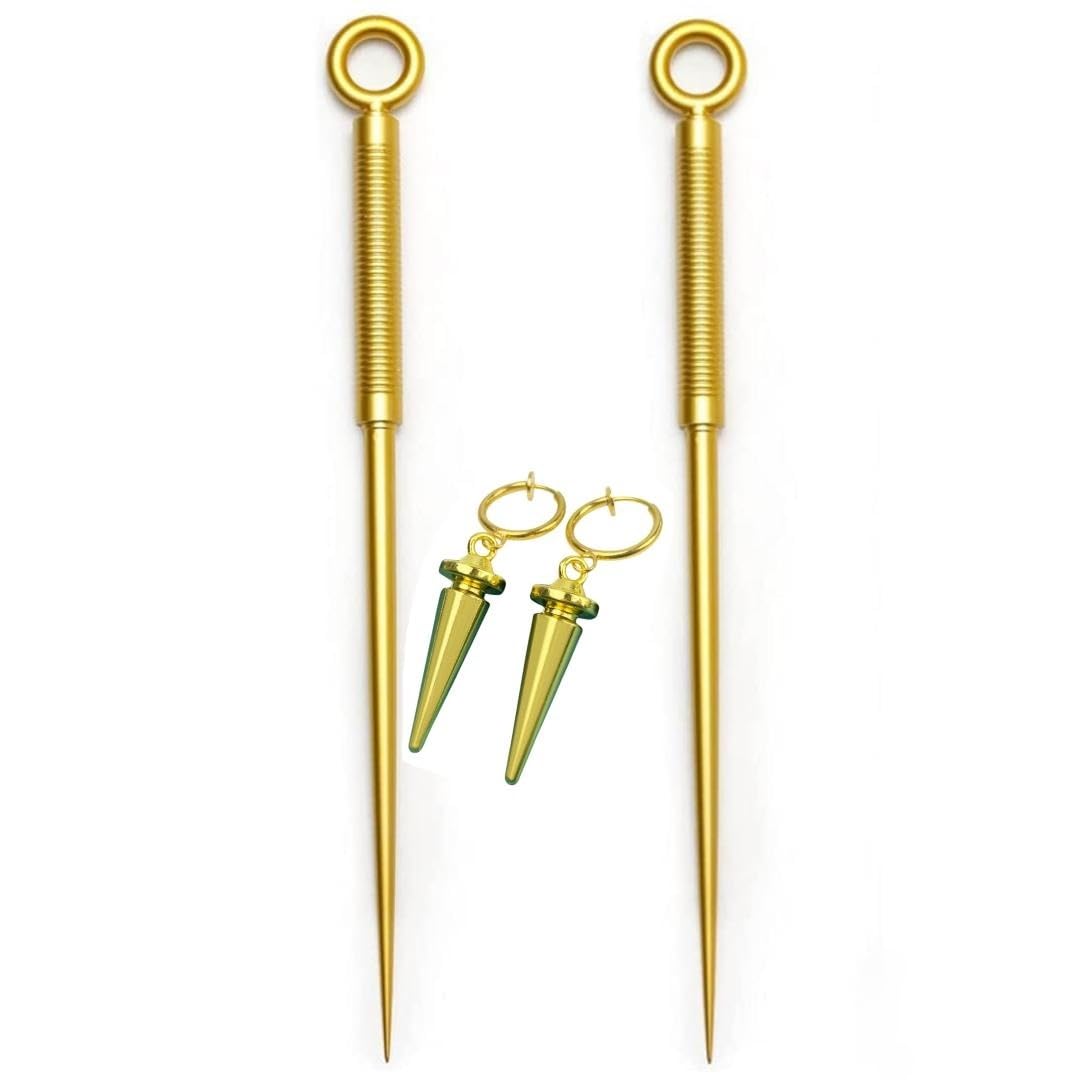 damdos Halloween Prop for Anime Cosplay Yor Forger Weapon Earrings Wigs,Yor Forger Props Role Play(One Pair Prop+Earrings)