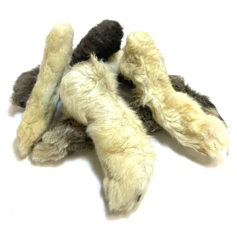 Rabbit Feet with Fur 200g Natural Dog Treats Chews Hypoallergenic Hair (Great Alternative to Ears) SLD