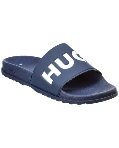 HUGO Mens Big Logo Slide Sandals Slipper, Captain Navy, 7 US