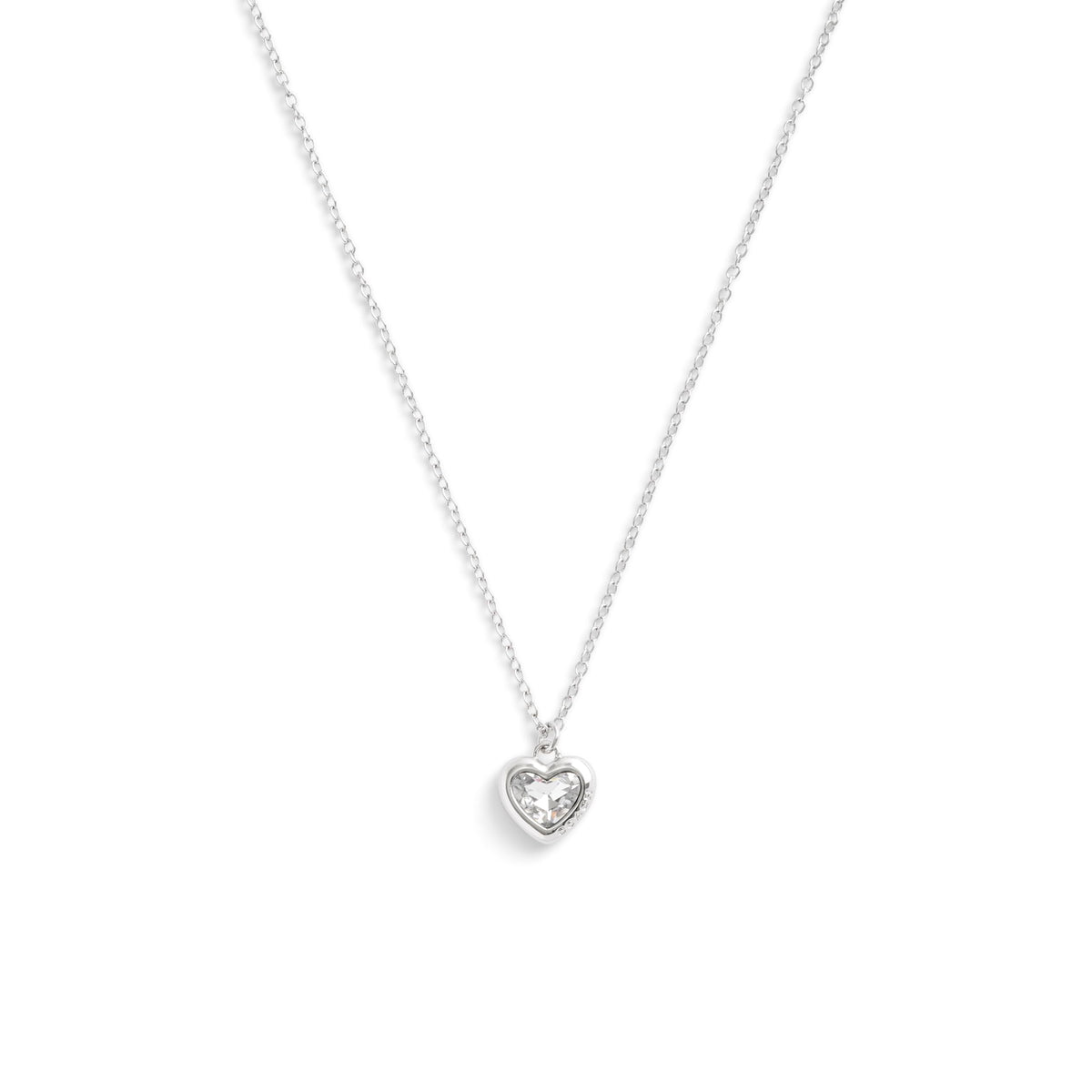 COACH Womens Stone Heart Pendant Necklace