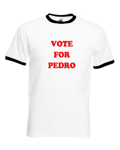 Vote for Pedro T Shirt Funny Movie Napoleon Dance Comedy Fancy Dress Costume - Mens, White/Black Ring, XL