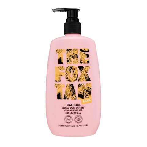 THE FOX TAN Gradual Glow Body Lotion 300ml/10 fl.oz | Hydrating with Hyaluronic Acid | Plant Based DHA | Natural Tanning Lotion | Streak-Free Tanning | Australian Made | Vegan | Cruelty Free