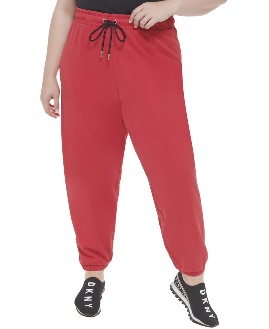 DKNY Women's Plus Size Sport Metallic Logo Everyday Jogger, SKI Patrol Silver