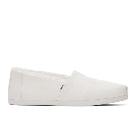 TOMS Women's Espadrille Loafer Flat, White Canvas, 7.5