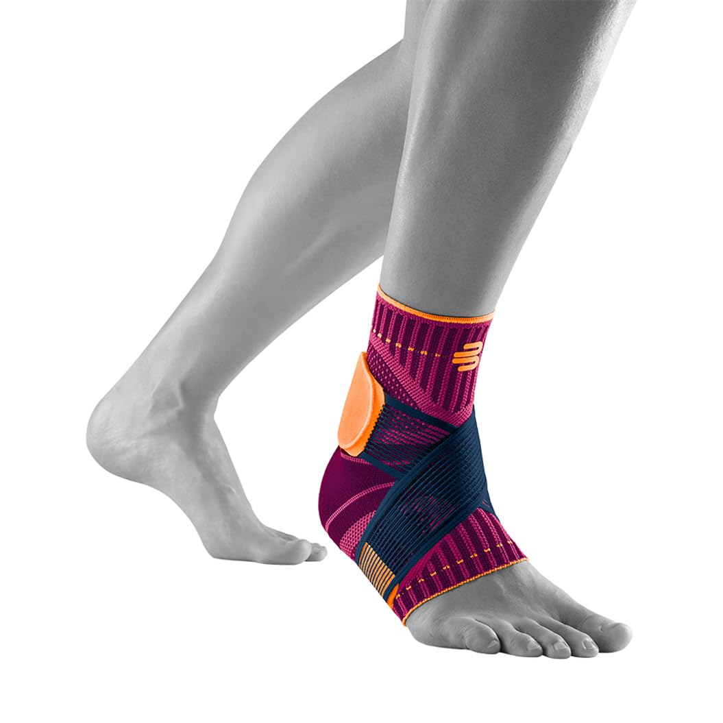 Bauerfeind Ankle Support Unisex 1 Ankle Bandage for Sports Such as Football, Fitness and Jogging, No Kinking Thanks to Ankle Support, Pink, M