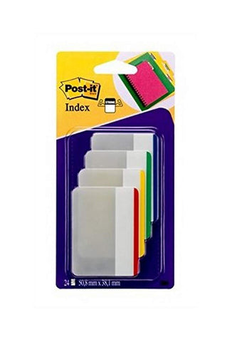 Post-It 686F1 Flat Filing Tabs, 2-Inch, 24/Pk, Primary Color Bars