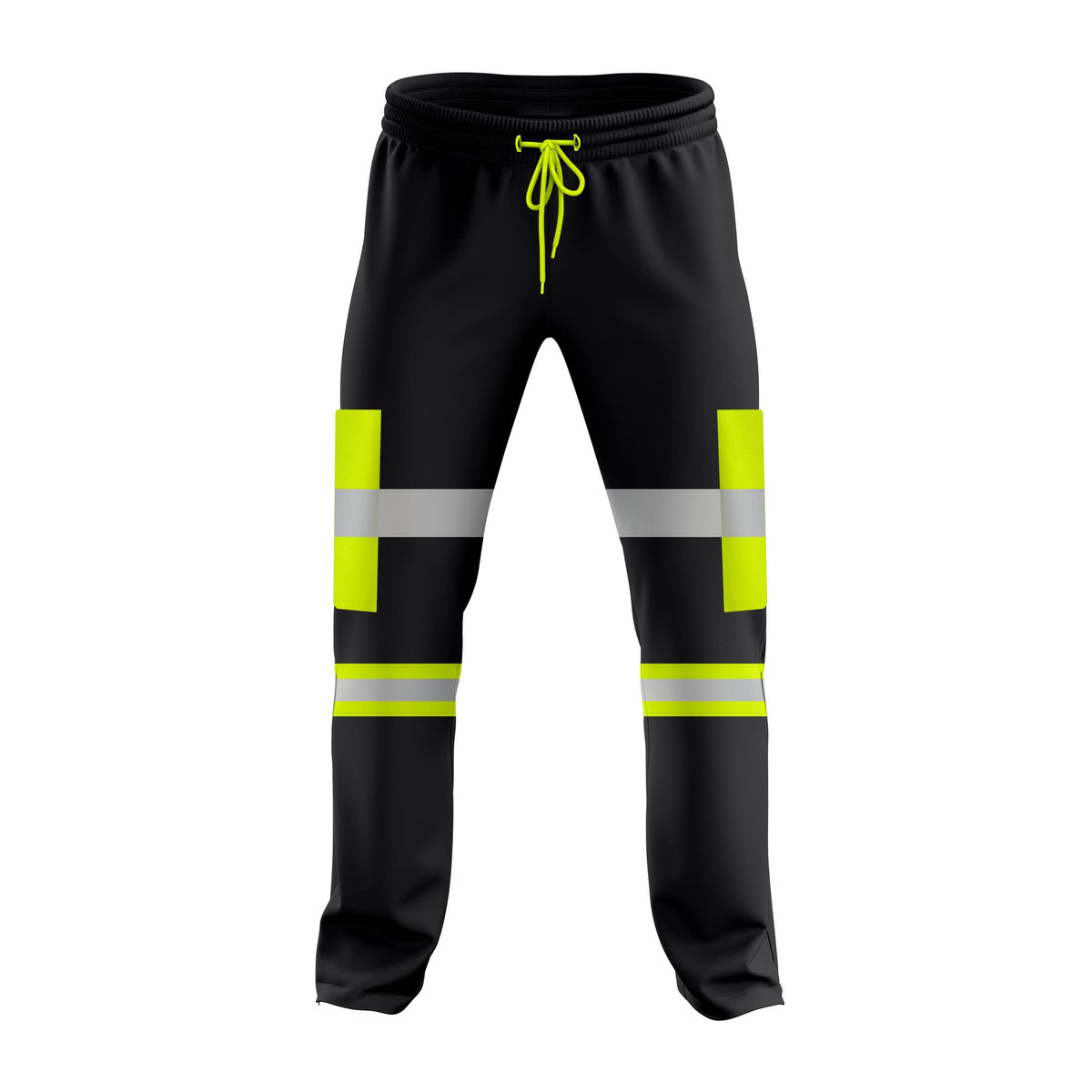 Mens Hi Vis High Visibility Two Tone Jogging Trousers Bottoms Reflective Tape Cuffed Workwear Joggers