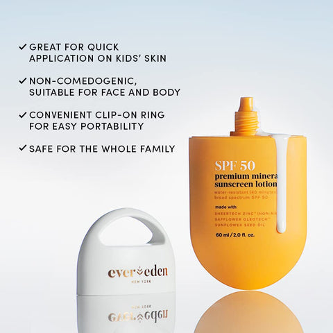 Evereden Kids Sunscreen SPF 50: Premium Mineral Sunscreen for Toddlers, Kids, and Whole Family - UVA/UVB Protection, Non-Toxic, Water-Resistant - Suitable for face and body
