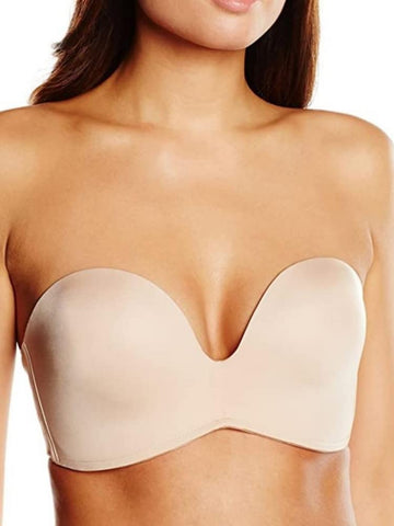 WONDERBRA Womens Perfect Strapless Push-Up Bra Beige Size US 34B FR 90B