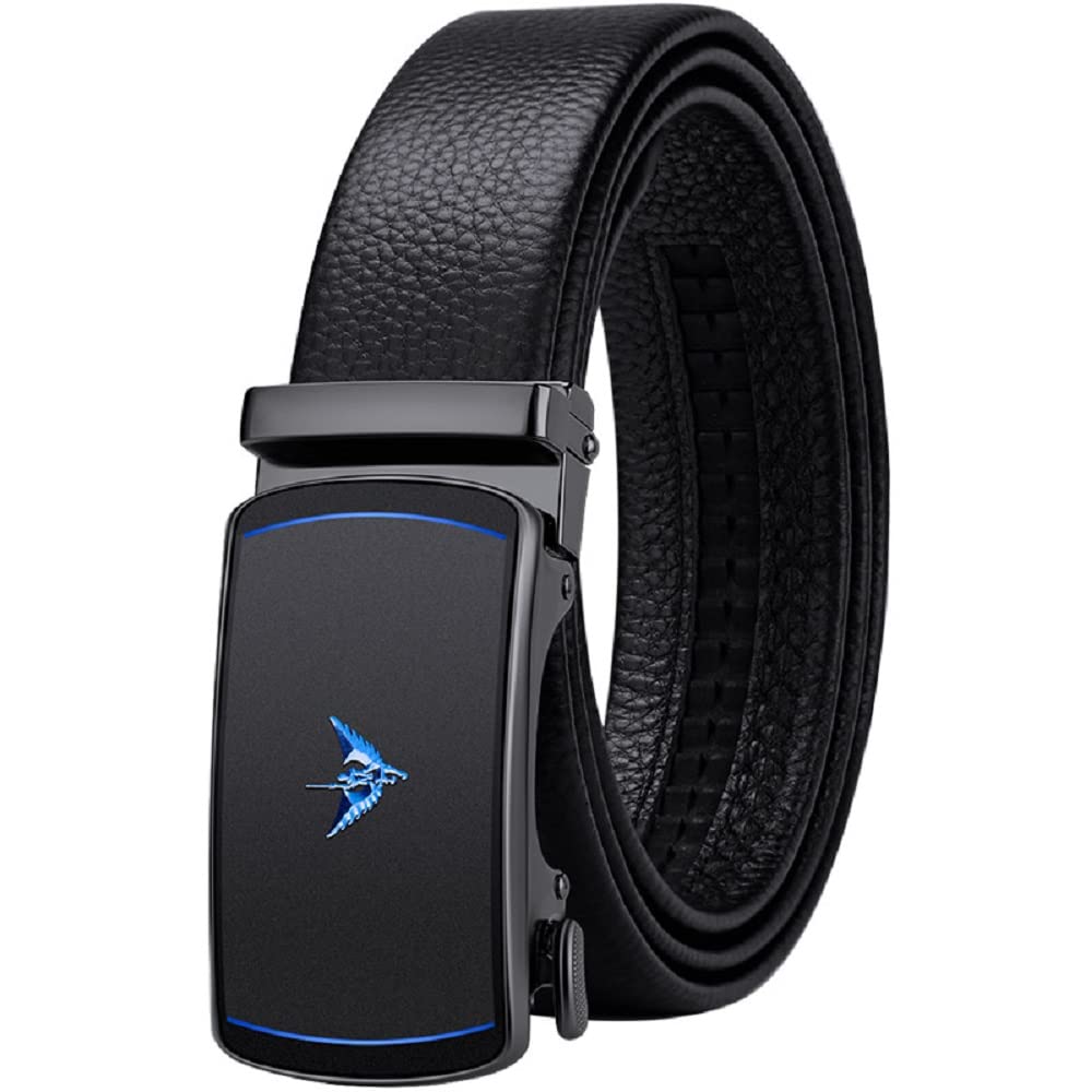 VANNANBA Mens Genuine Leather Belt Automatic Belts Fashion Unique Ratchet Designer Belts for Men,with Elegant Gift Box