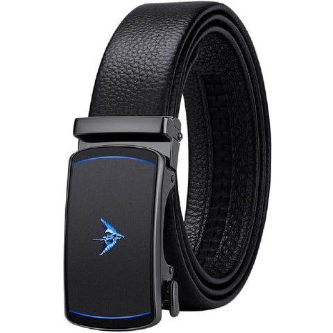 VANNANBA Mens Genuine Leather Belt Automatic Belts Fashion Unique Ratchet Designer Belts for Men,with Elegant Gift Box