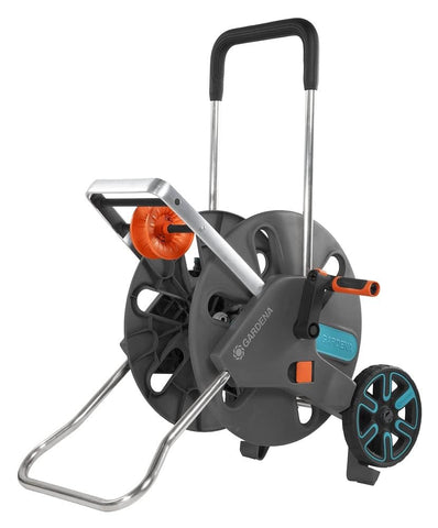 Gardena CleverRoll L Easy: Hose trolley with up to 100 m capacity, especially stable, convenient, robust metal hose guide, anti-drip device, tool-free assembly (18520-20)