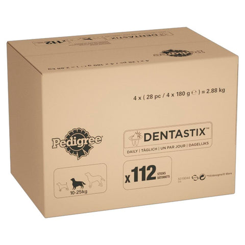 Pedigree DentaStix 112 Sticks Functional Snacks, Daily Dental Chews for Medium Dogs (10 - 25 kg), Megapack