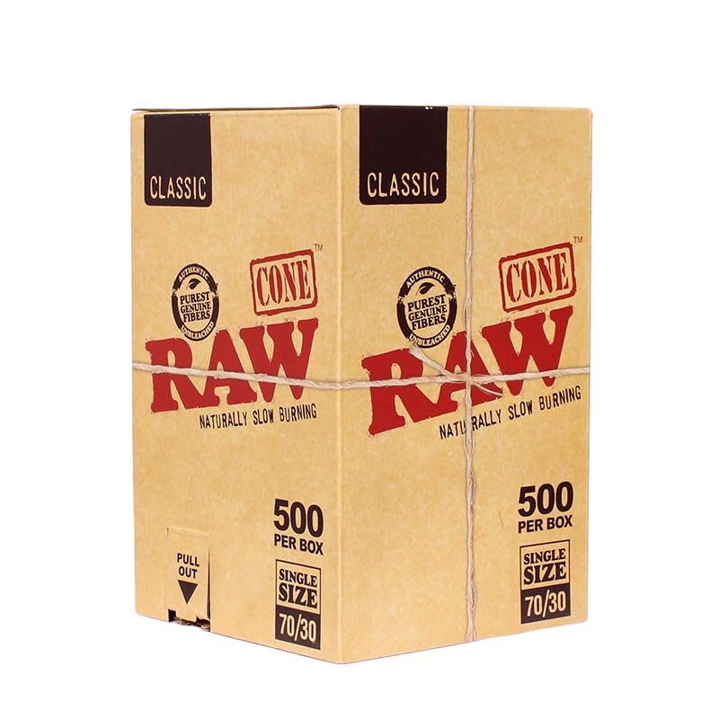 Raw Cone Classic 500 Per Box Single Size 70/30