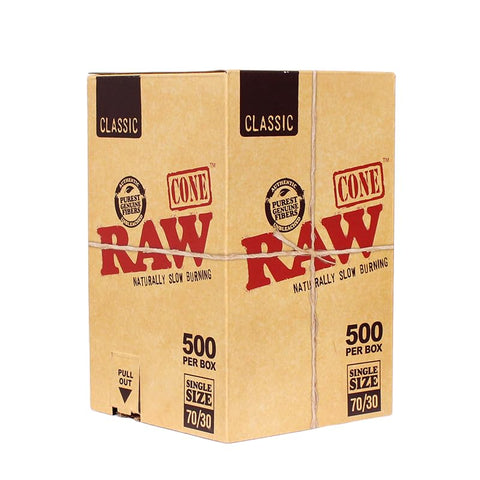 Raw Cone Classic 500 Per Box Single Size 70/30