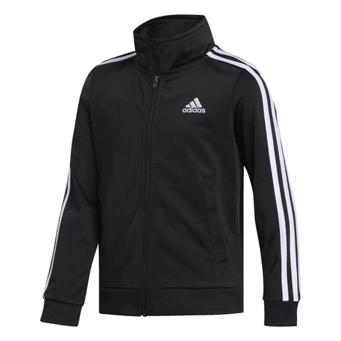 Adidas Boys' Little Zip Front Iconic Tricot Jacket, Black, 7