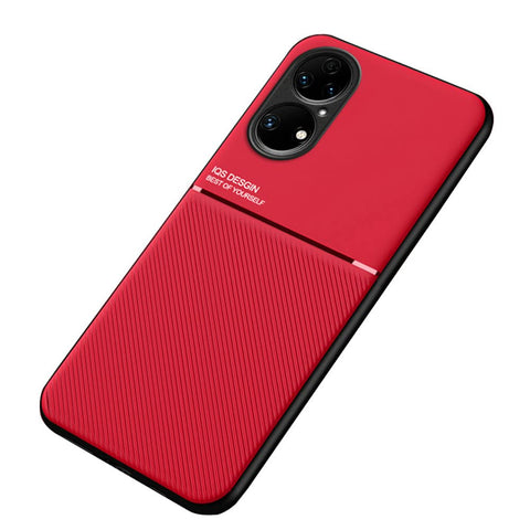 Kepuch Mowen Case Cover Bumper Built-in Metal Plate for Huawei P50 Pro - Red