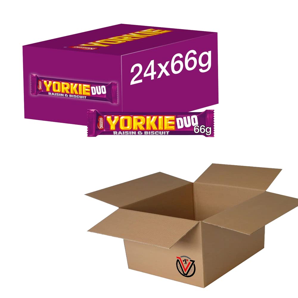 Nestle YORKIE Raisin & Biscuit Duo Chocolate Bars 24 x 66g VIMIX