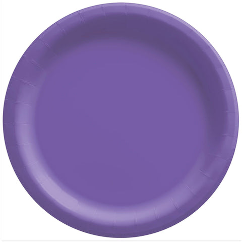 Amscan New Purple Big Party Pack Paper Plates - 6 3/4", 300 Ct