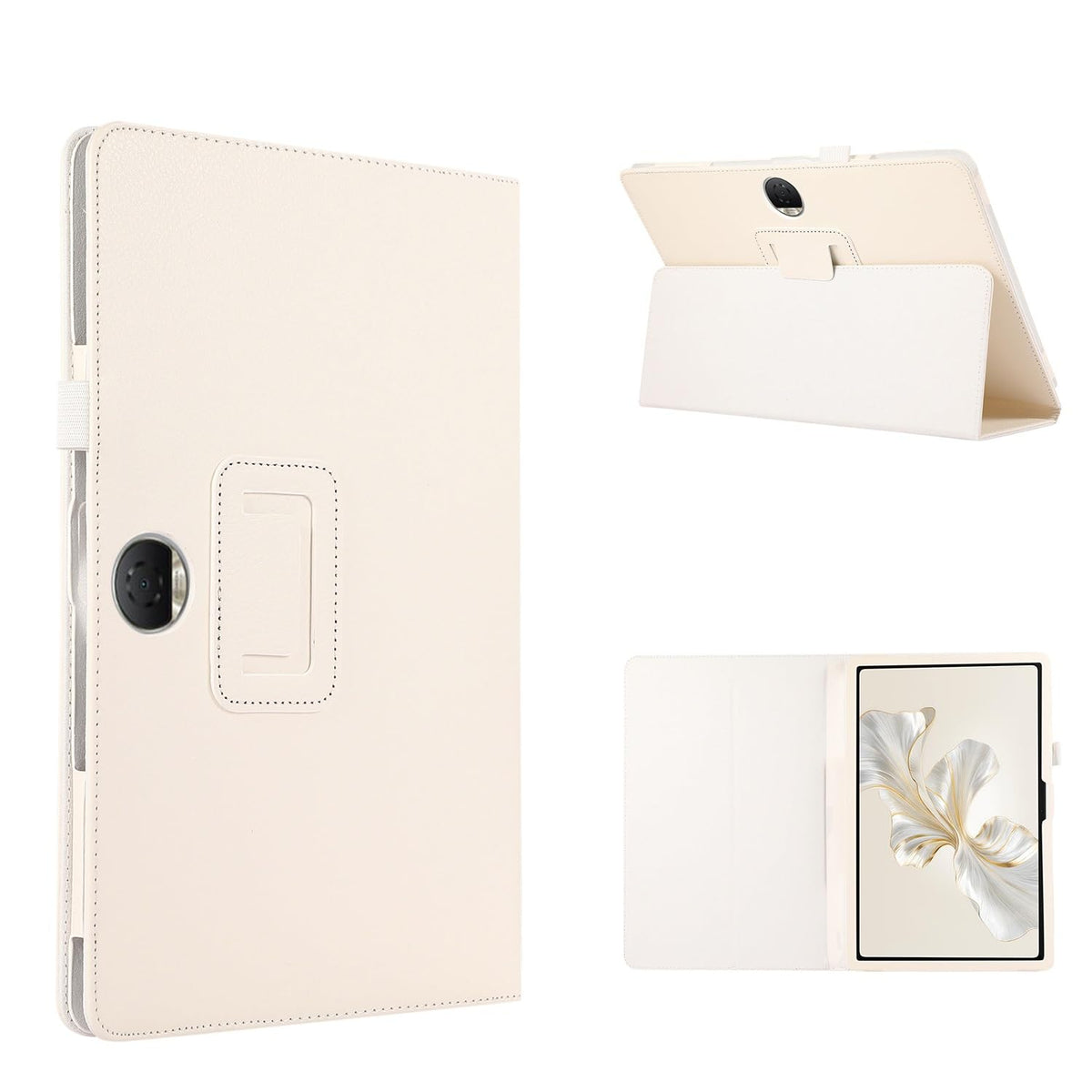 Heavy Duty Case Tablet Case Protective Case Compatible with Honor Pad 9 12.1inch Slim Folding Stand Folio Protector Shockproof Back Cover with Holder (Color : White)