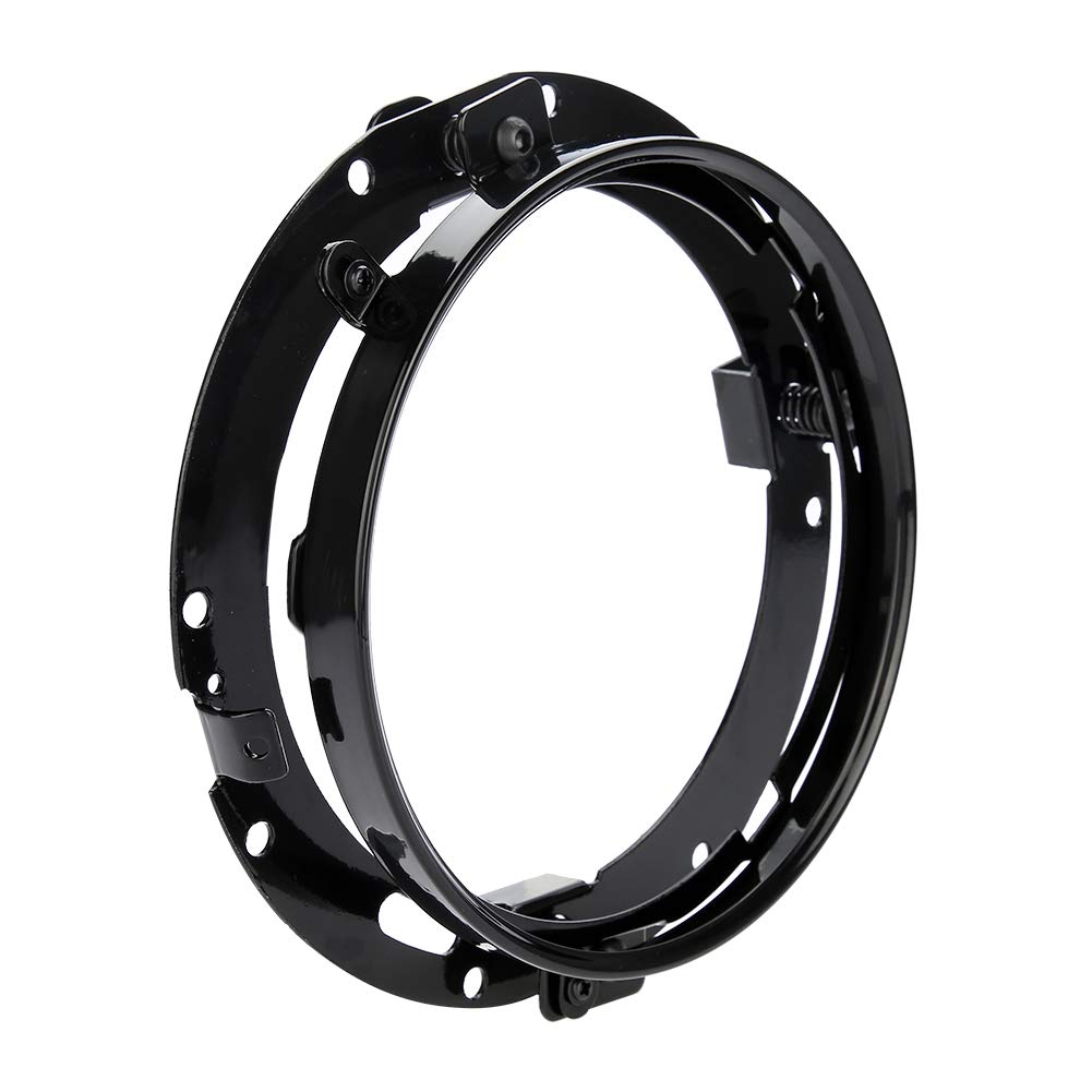 7 inch Round Headlight Mounting Bracket Headlight Mount for Je-ep Wrang-ler(Black)