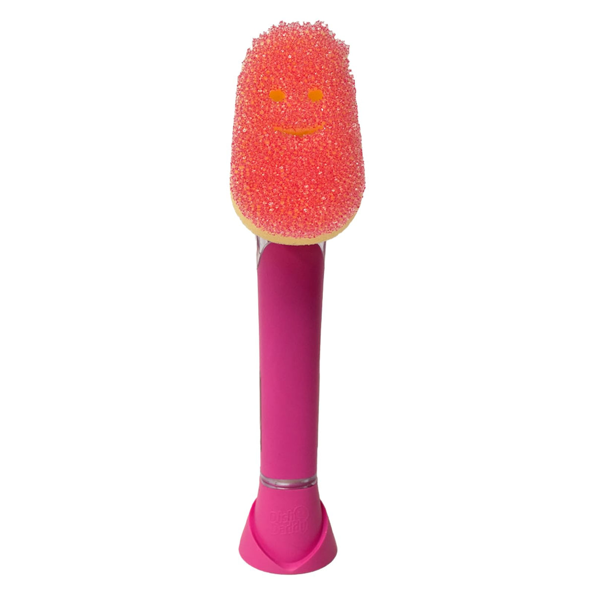 Scrub Daddy Dish Wand Scrubbing Brush with Handle, Soap Dispensing Dish Brushes, Texture Changing Washing Up Sponges With Liquid Dispenser, Scrubber with Scraper & Detachable Head Sponge, Pink