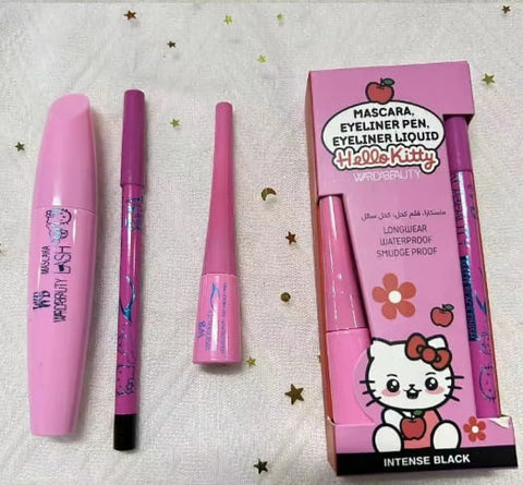 Generic Kitty Cat Kaway Eyeliner Set, Mascara and 2 Eyeliners, Black