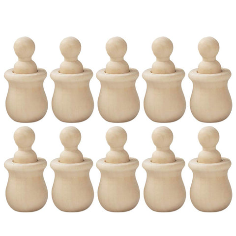 EXCEART 10 Set puppet wood doll bodies DIY peg doll Unfinished people unfinished peg dolls peg doll supplies hand decor kidult toys Unfinished Wooden doll household child Bamboo pendant