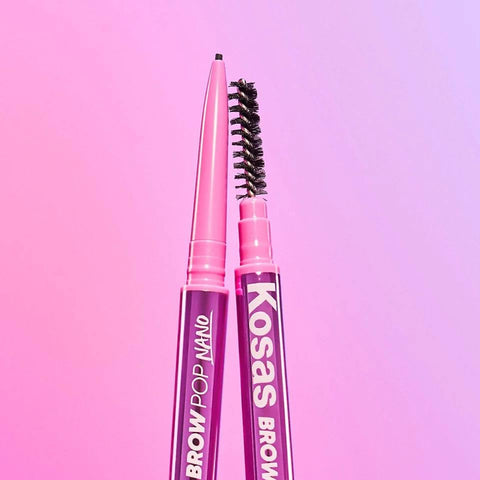 Kosas Brow Pop Nano - Ultra-Fine 1mm Brow Pencil Precision Tip - Natural-Looking Eyebrows with Finest Hairlike Stroke - All Day Wear, Hypoallergenic, Safe for Sensitive Skin - Soft Brown